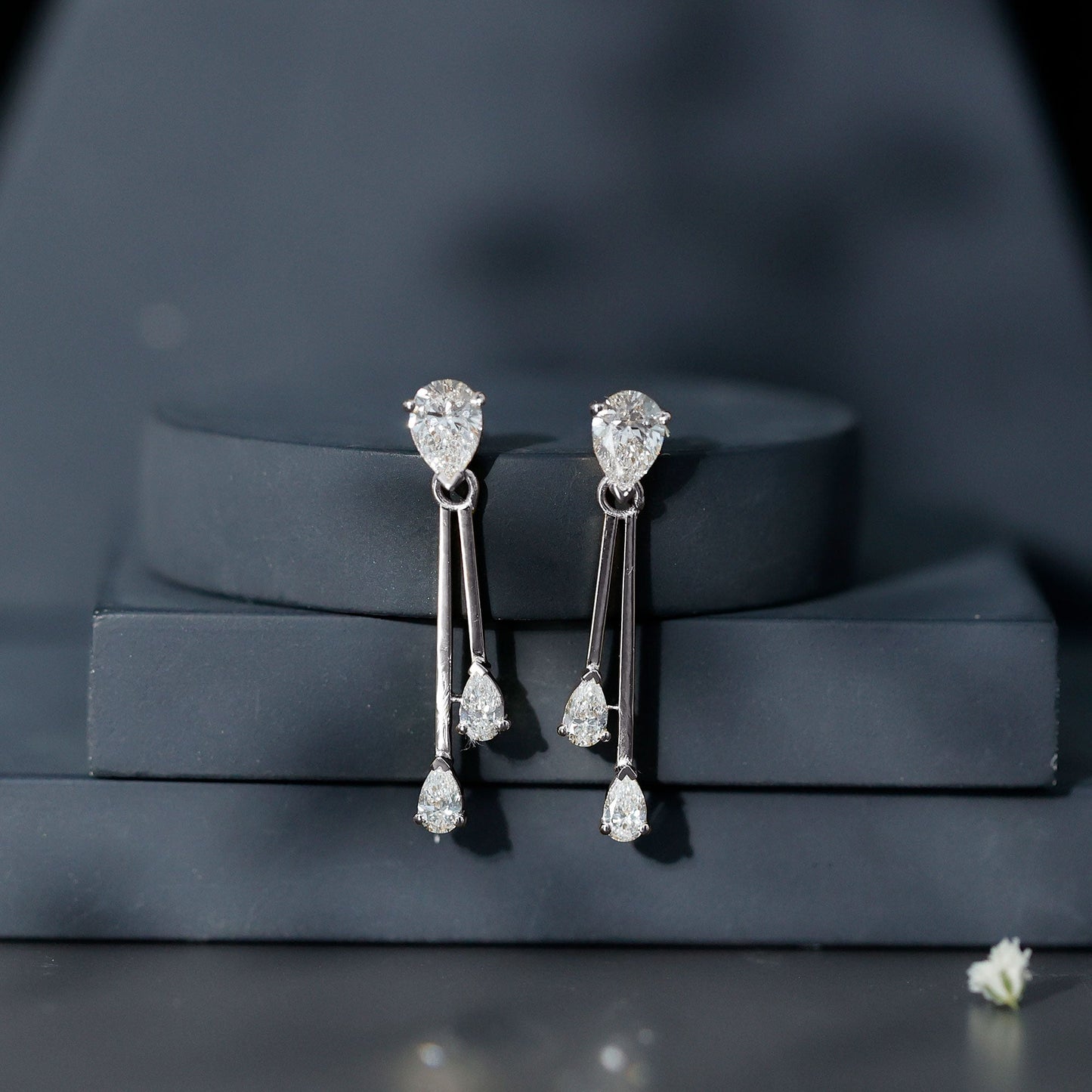 Certified Lab Grown Diamond Teardrop Dangle Earrings