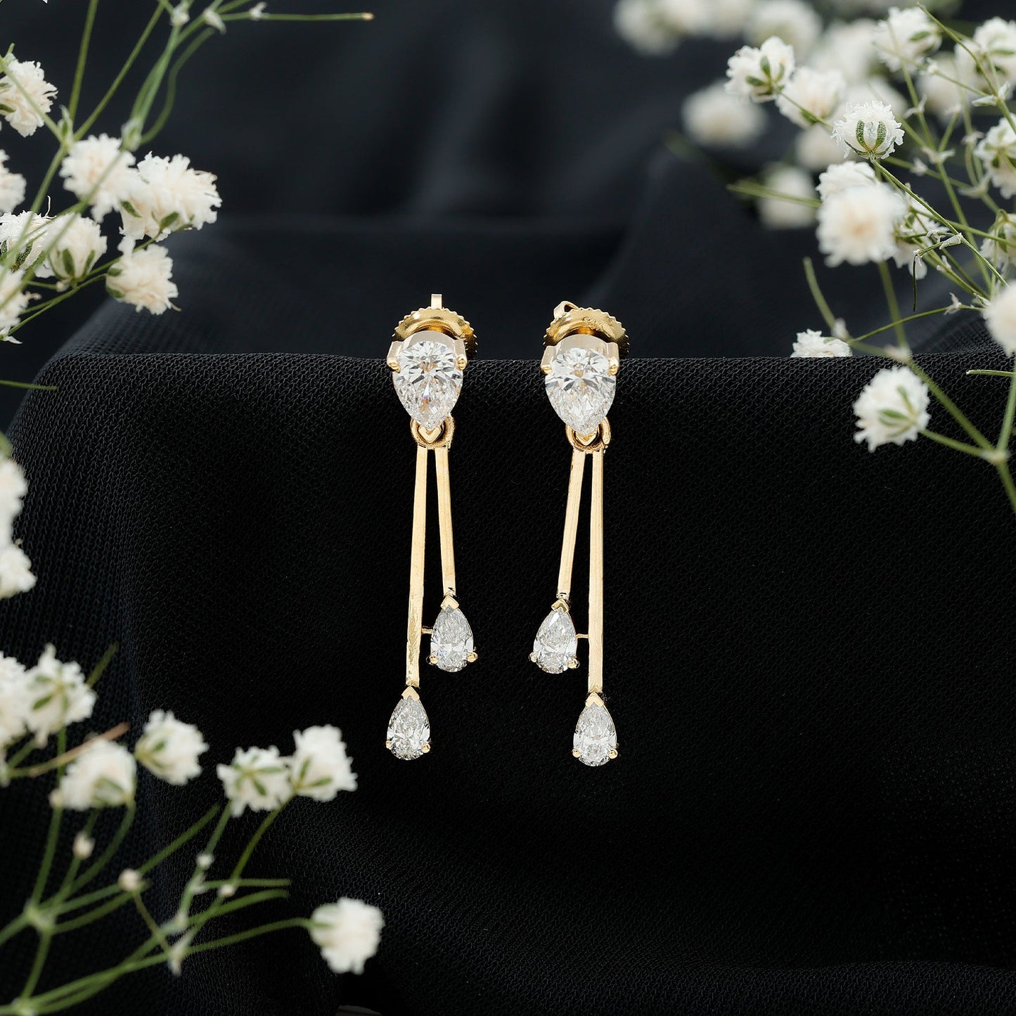 Certified Lab Grown Diamond Teardrop Dangle Earrings