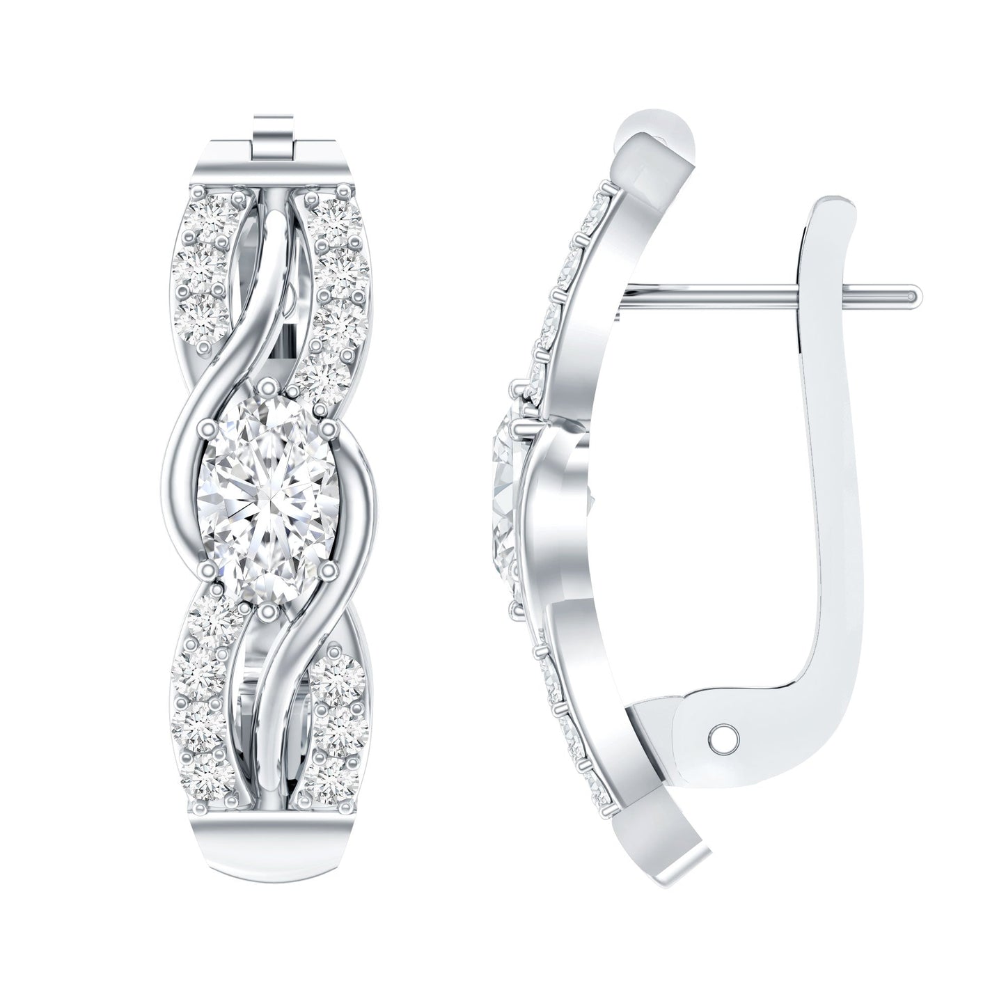 0.8 Carat Certified Lab Oval Diamond Infinity Earrings