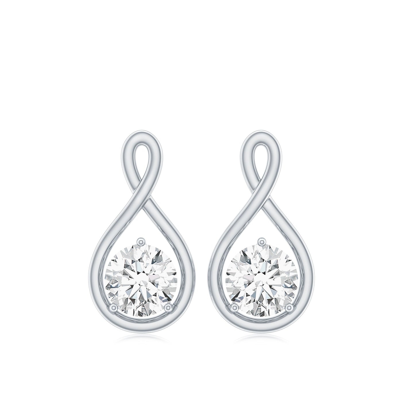 0.6 CT Round Cut Moissanite Infinity Stud Earrings