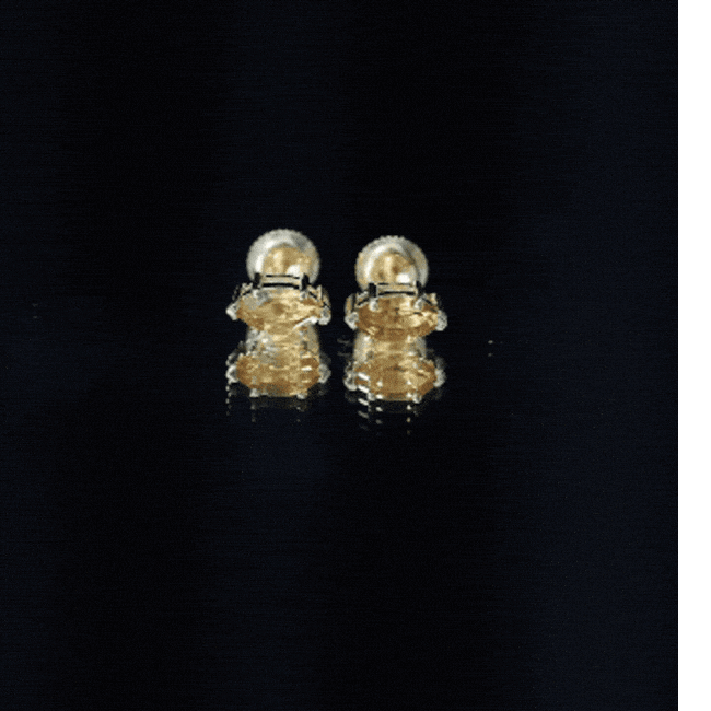 Natural 1.48 Carat Marquise Cut Citrine Stud Earrings