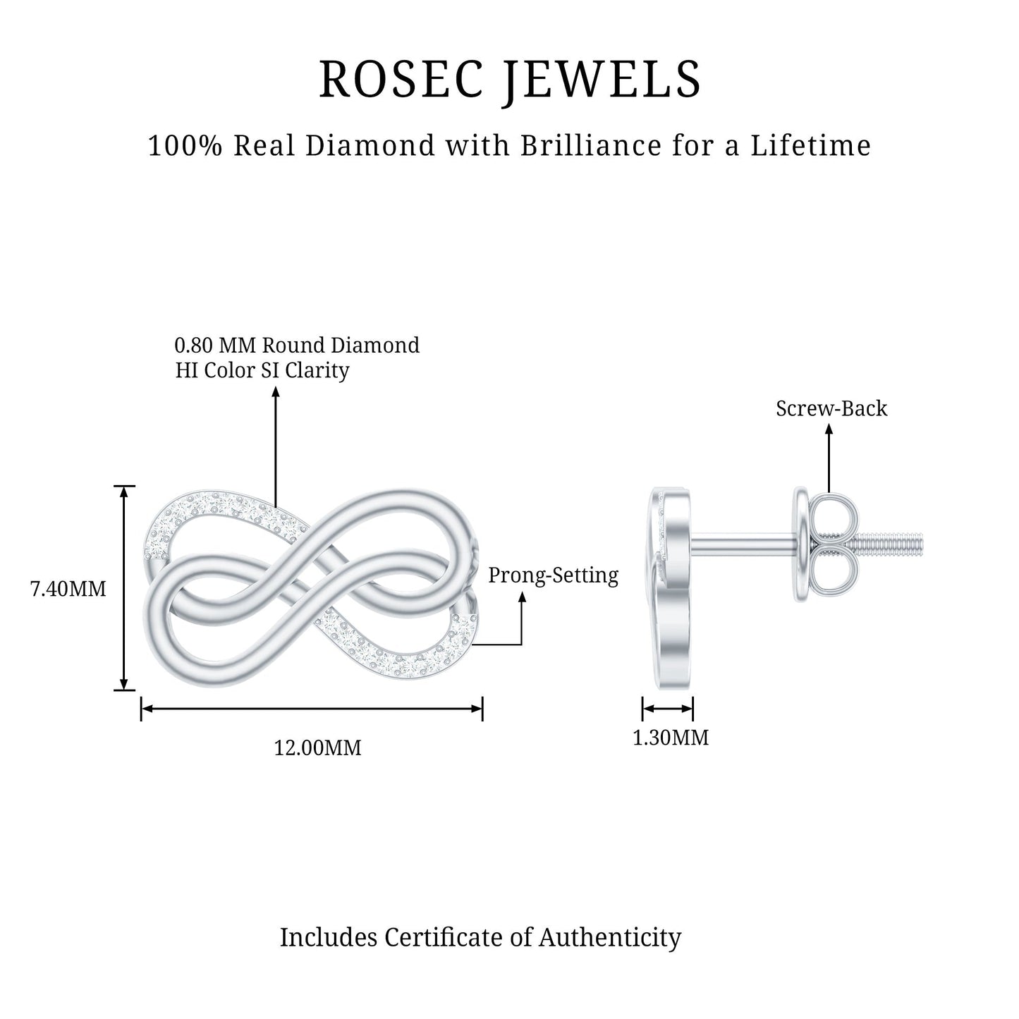 Diamond Twin Infinity Stud Earring