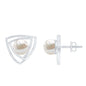 Round Shape Freshwater Pearl Statement Stud Earrings