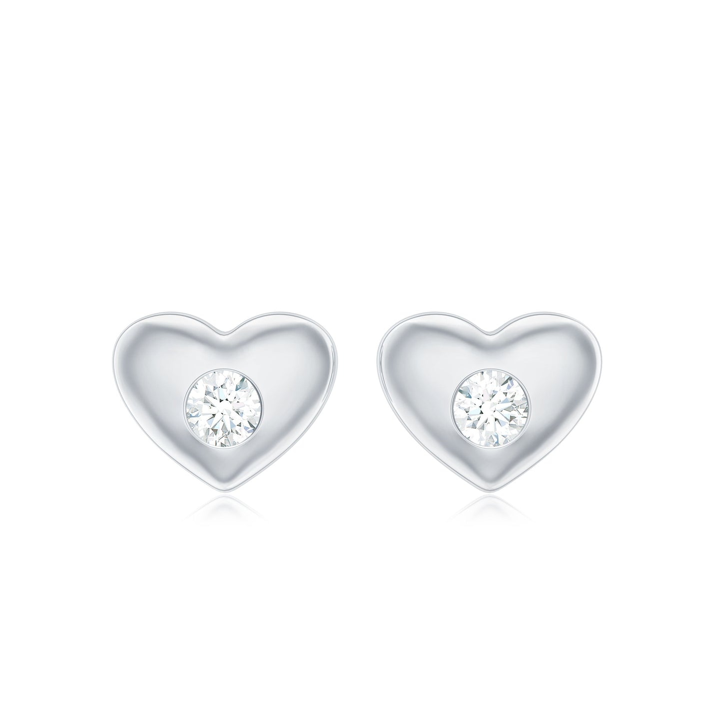 Gypsy Set Real Diamond Heart Stud Earrings