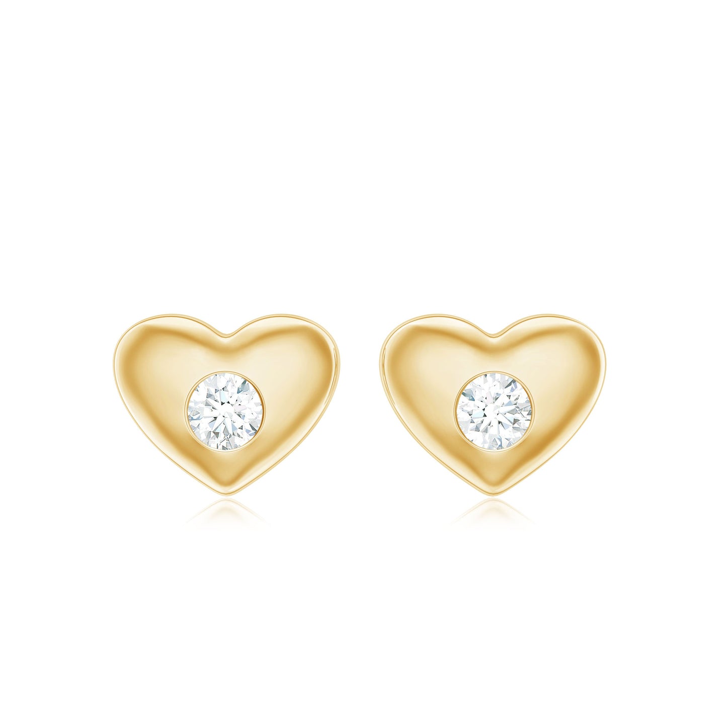 Gypsy Set Real Diamond Heart Stud Earrings