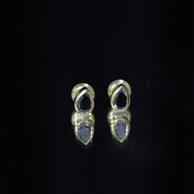 Pear Shaped 1.5 Carat Lab Grown Black Diamond Stud Earrings for Women