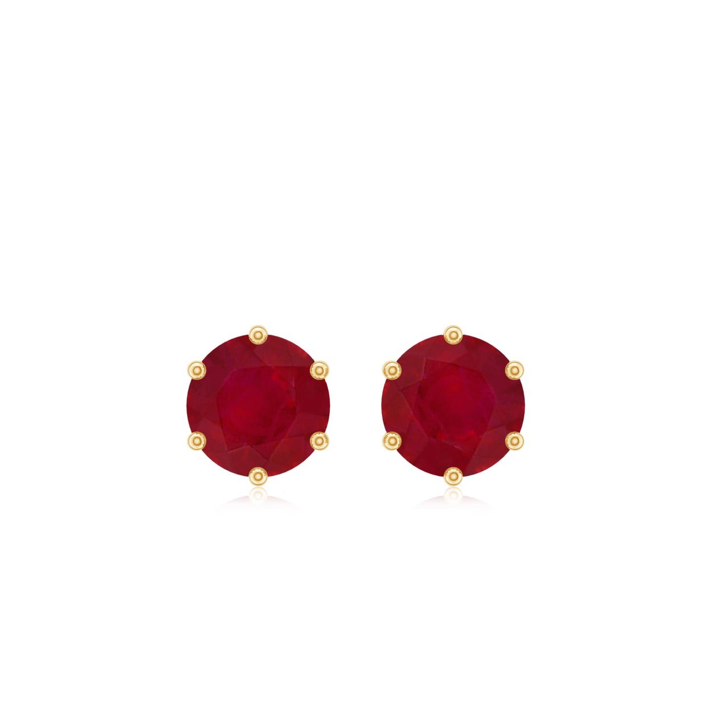 Minimalist Ruby Solitaire Stud Earrings for Women