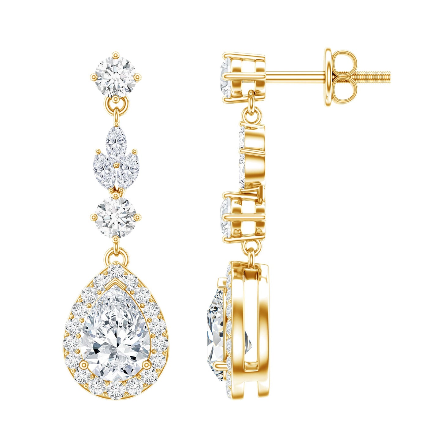 Certified Lab Grown Diamond Dangling Earrings