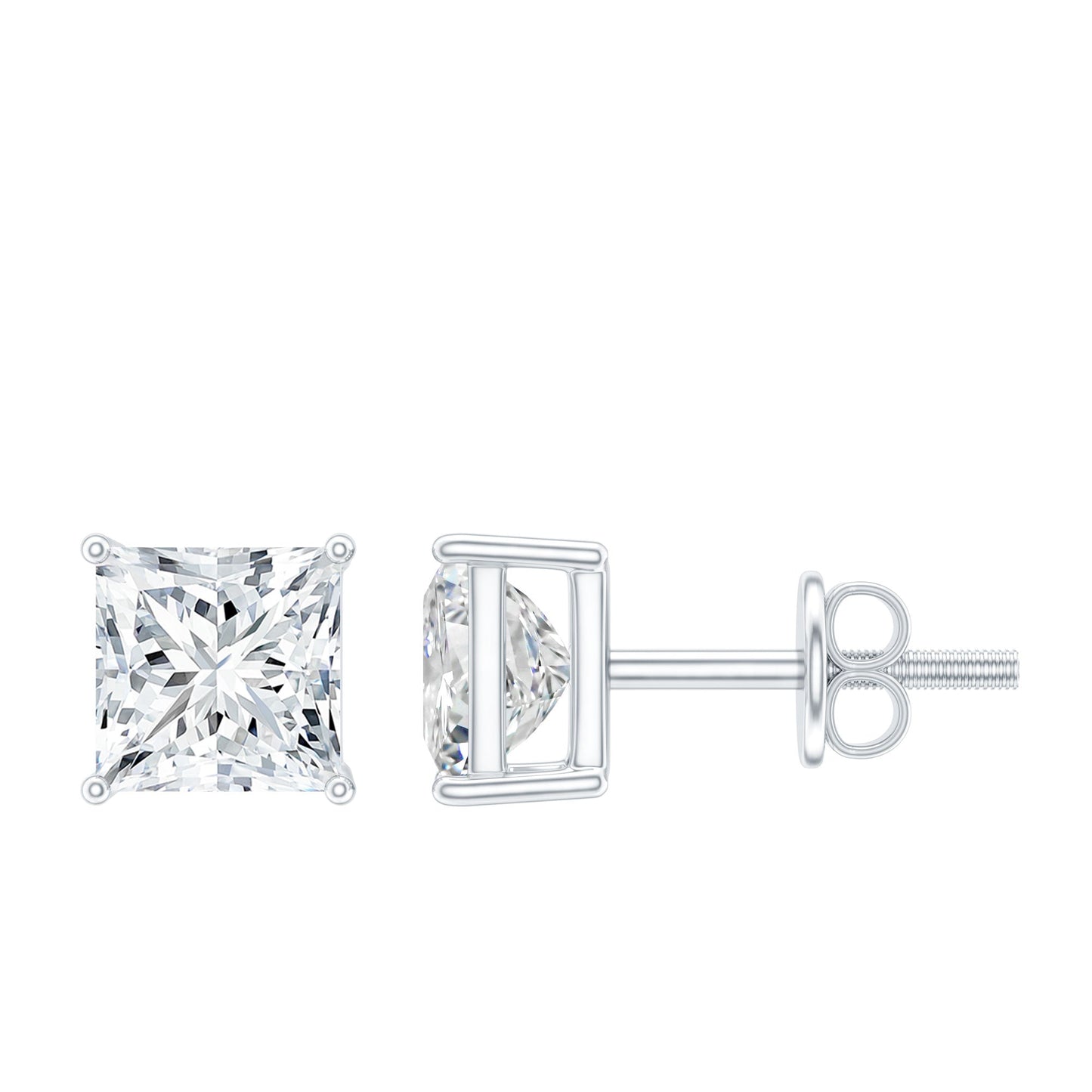 Certified Lab Created Diamond Square Earrings