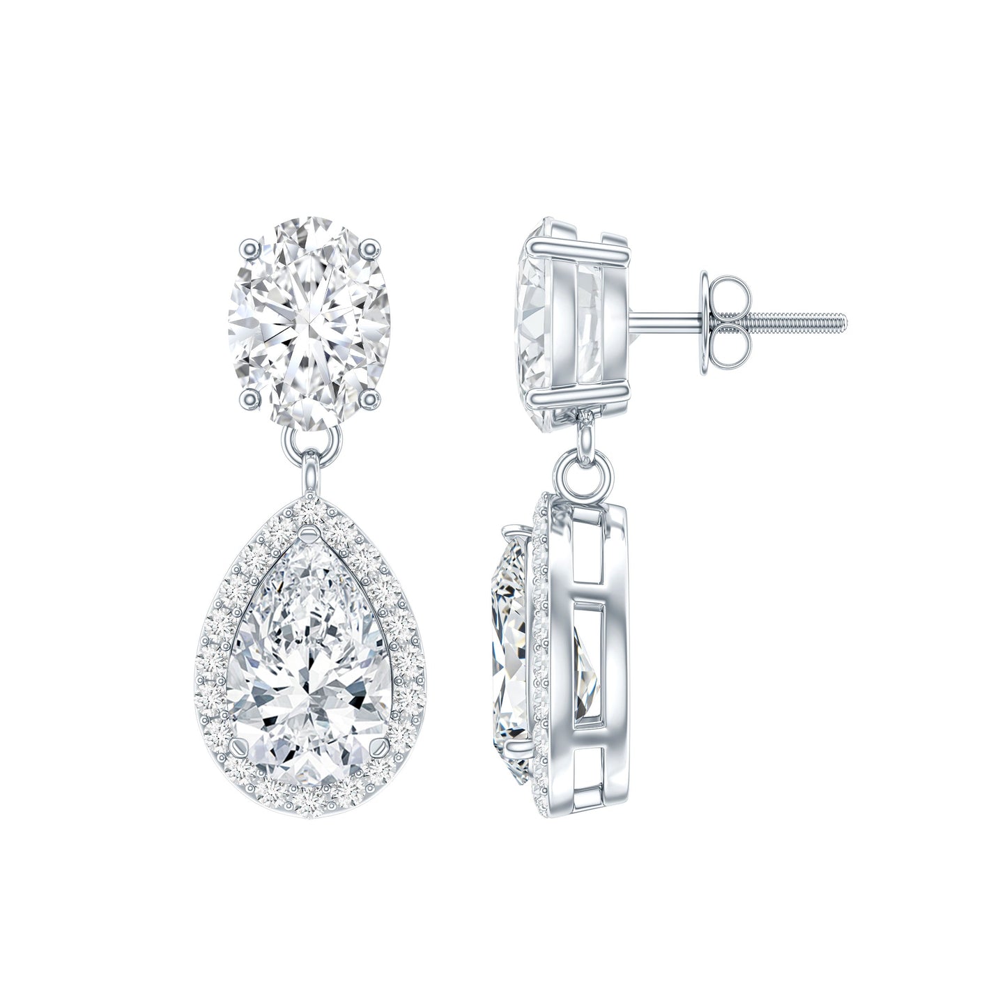 Dangling Lab Grown Diamond Bridal Earrings