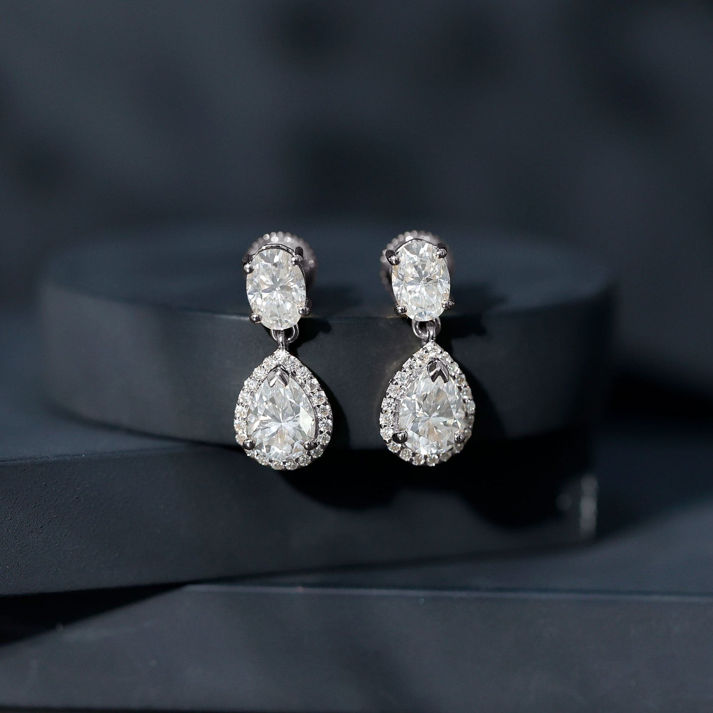 Dangling Lab Grown Diamond Bridal Earrings