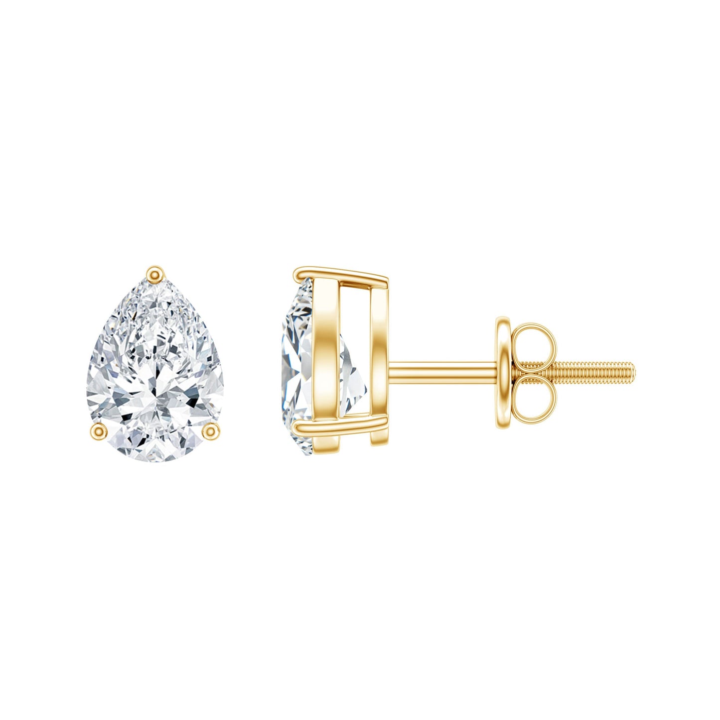 Certified 2.6 Carat Diamond Teardrop Earrings With Screw Back