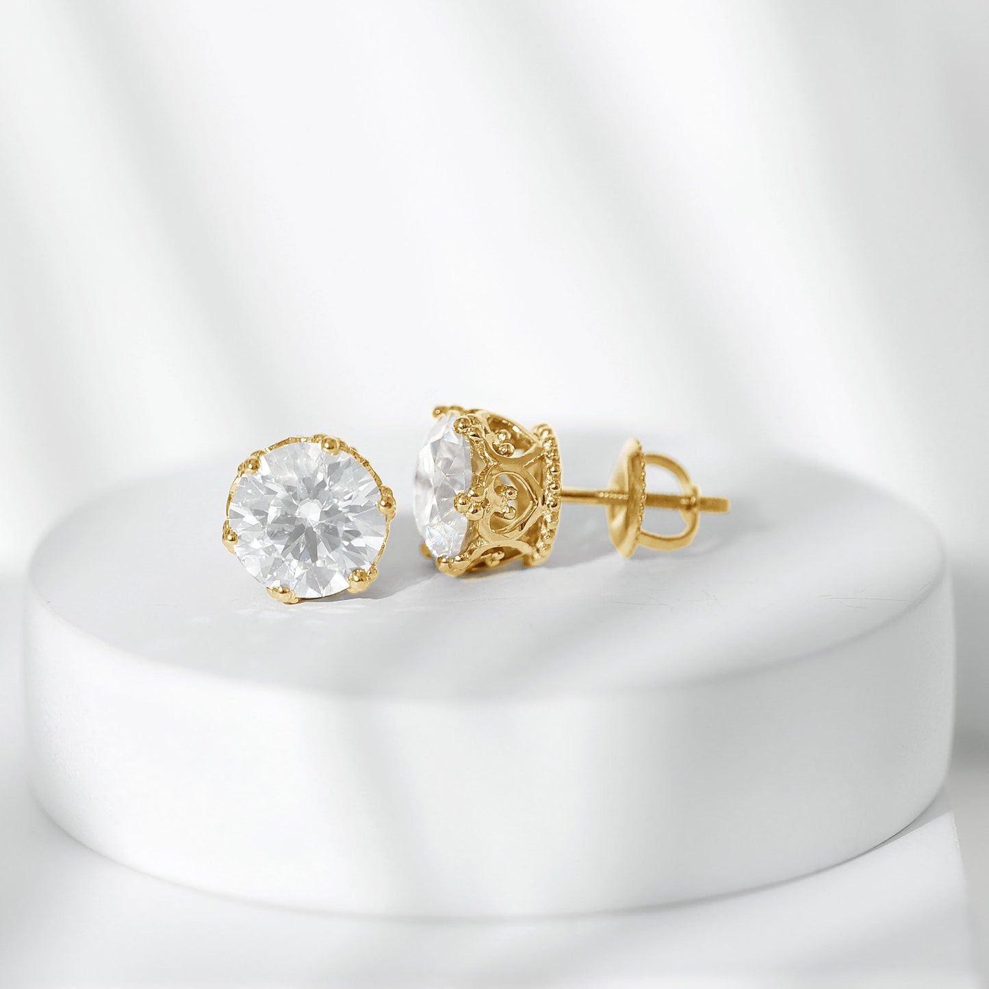Certified Lab Created Diamond Crown Earrings for Women