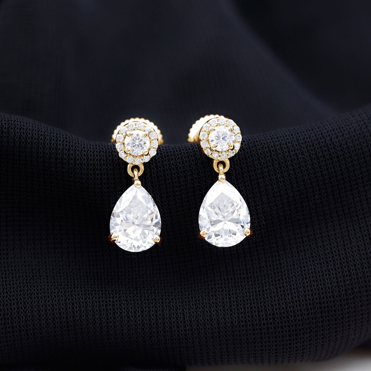 Certified Lab Grown Diamond Dangling Bridal Earrings