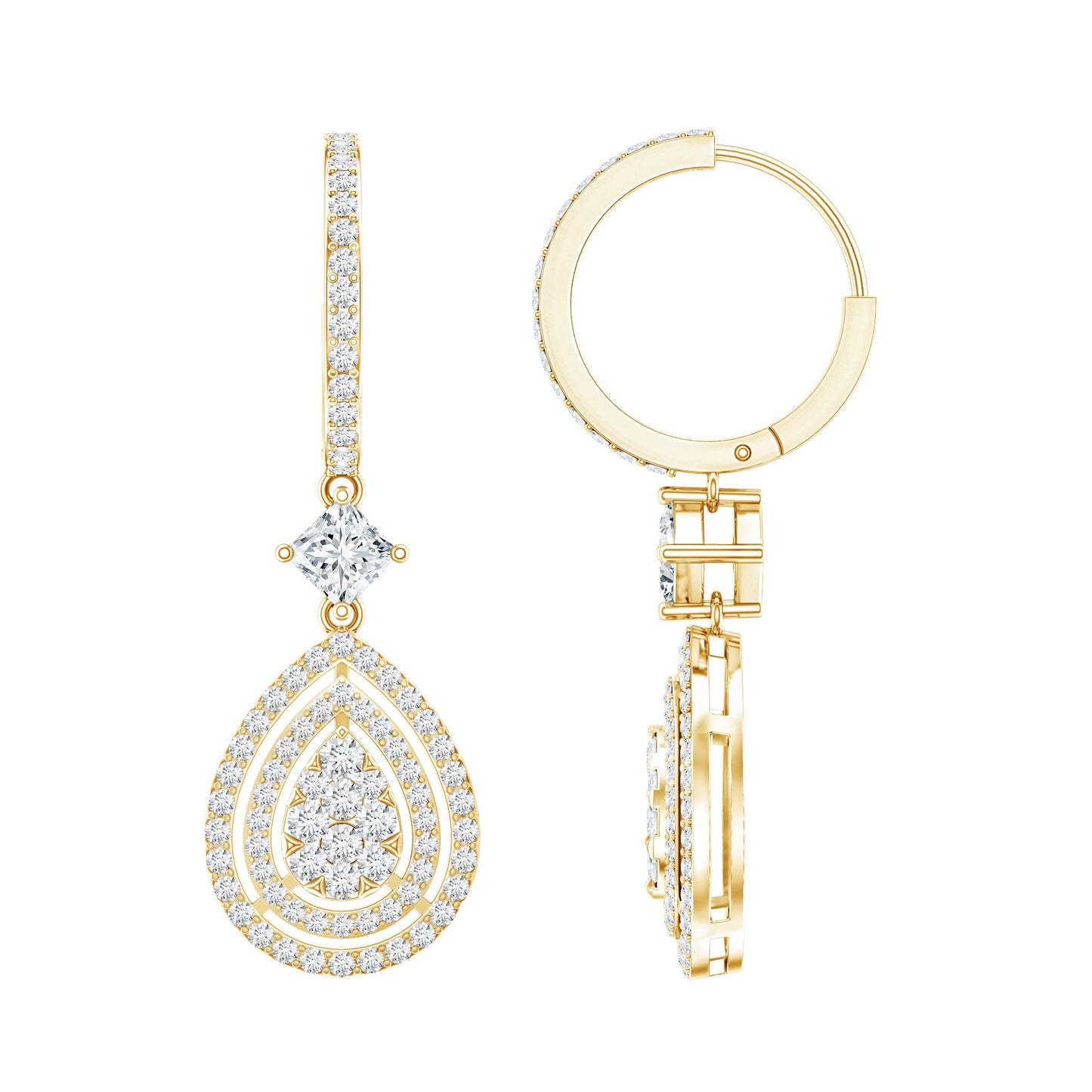 Certified Lab Created Diamond Wedding Earrings For Bride