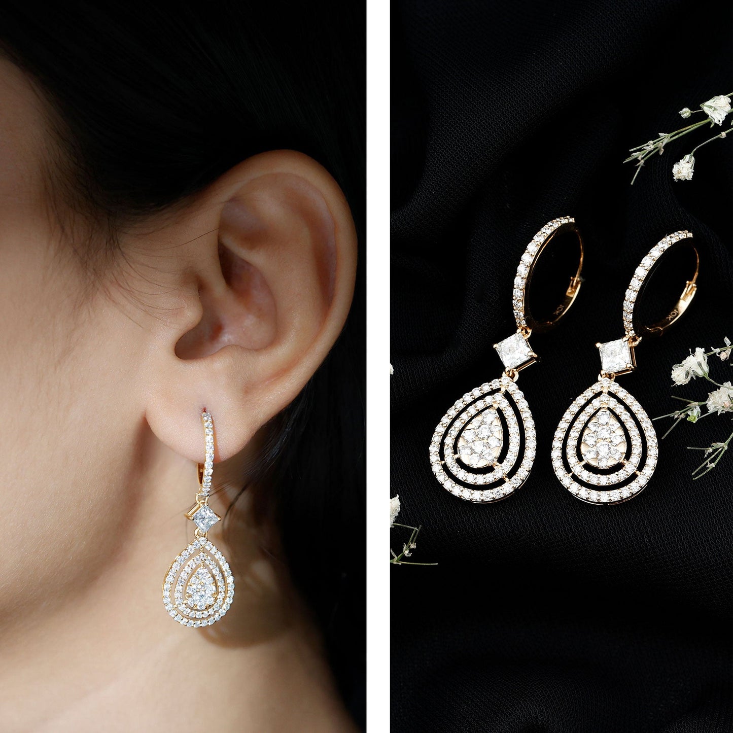 Certified Lab Created Diamond Wedding Earrings For Bride