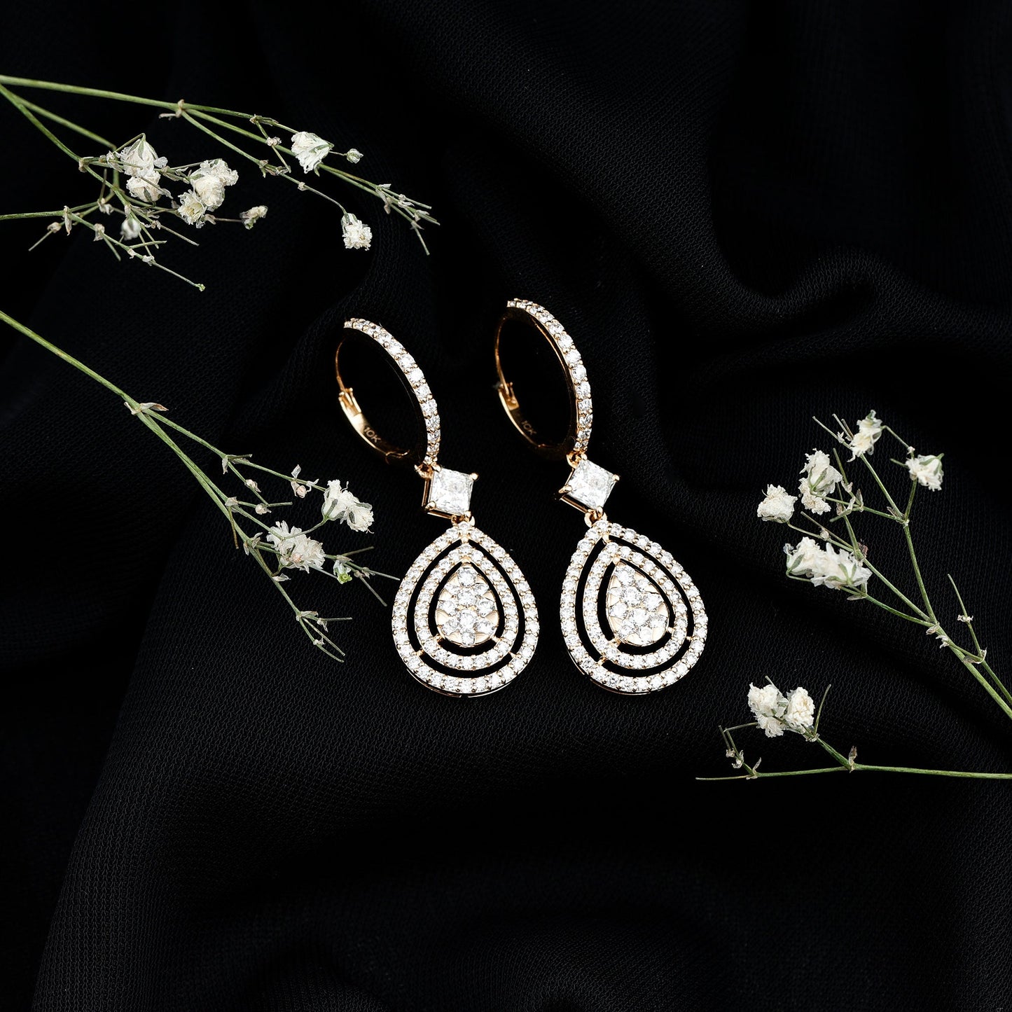 Certified Lab Created Diamond Wedding Earrings For Bride