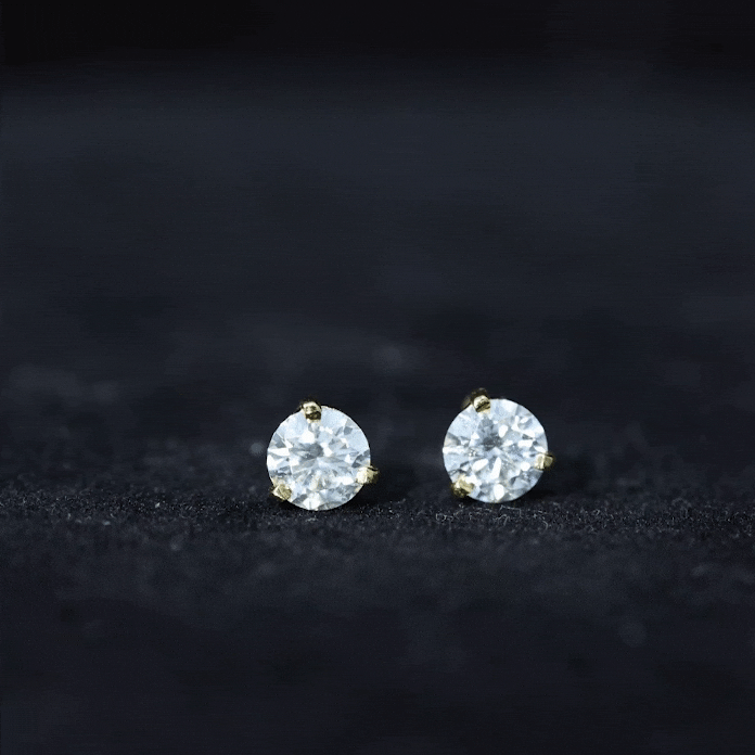 1 Carat Certified Moissanite Martini Stud Earrings