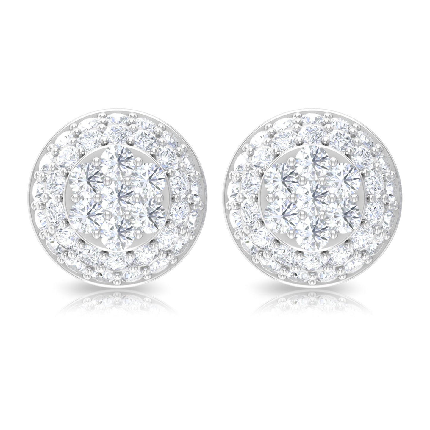 Certified Diamond Bridal Stud Earring with Screw Back
