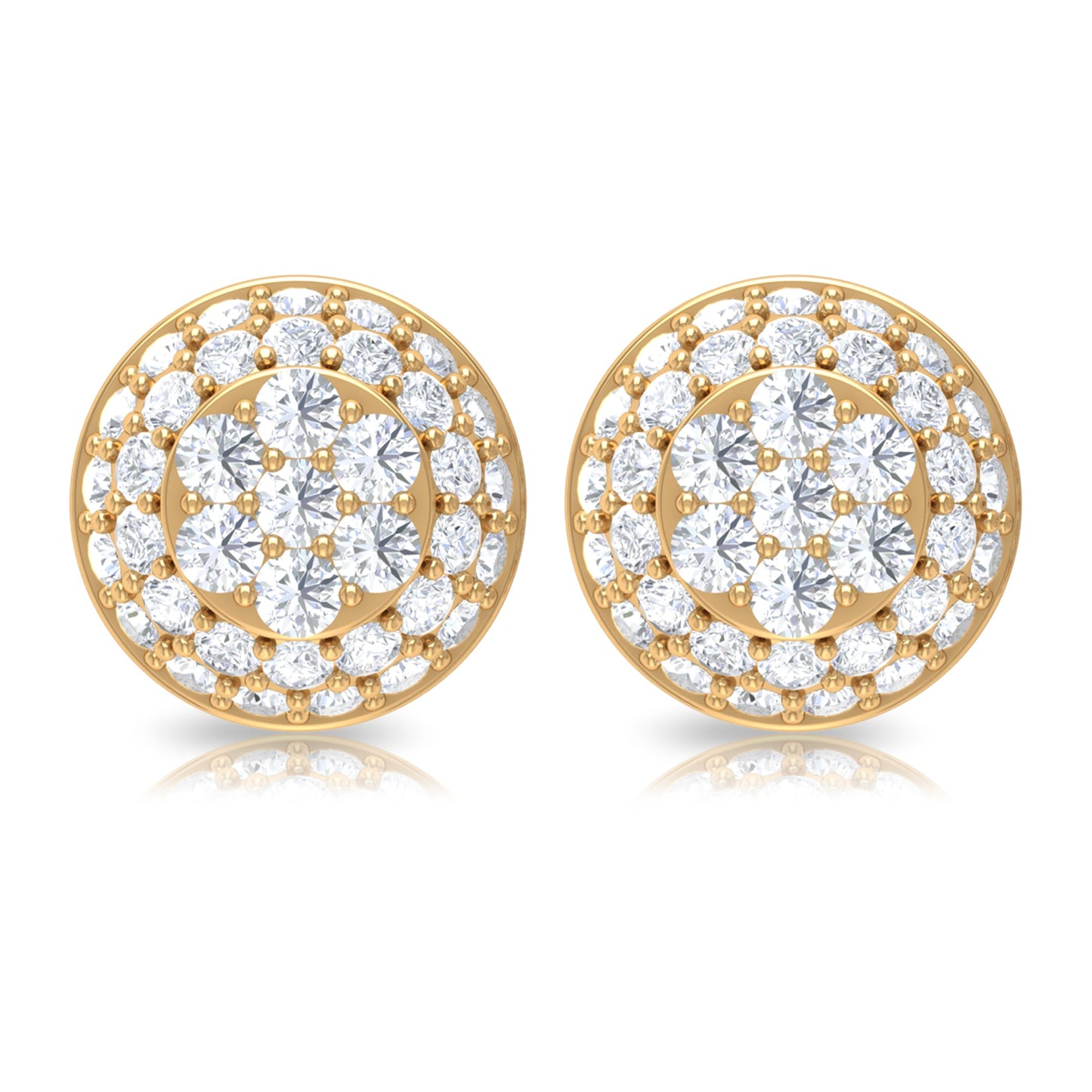 Certified Diamond Bridal Stud Earring with Screw Back