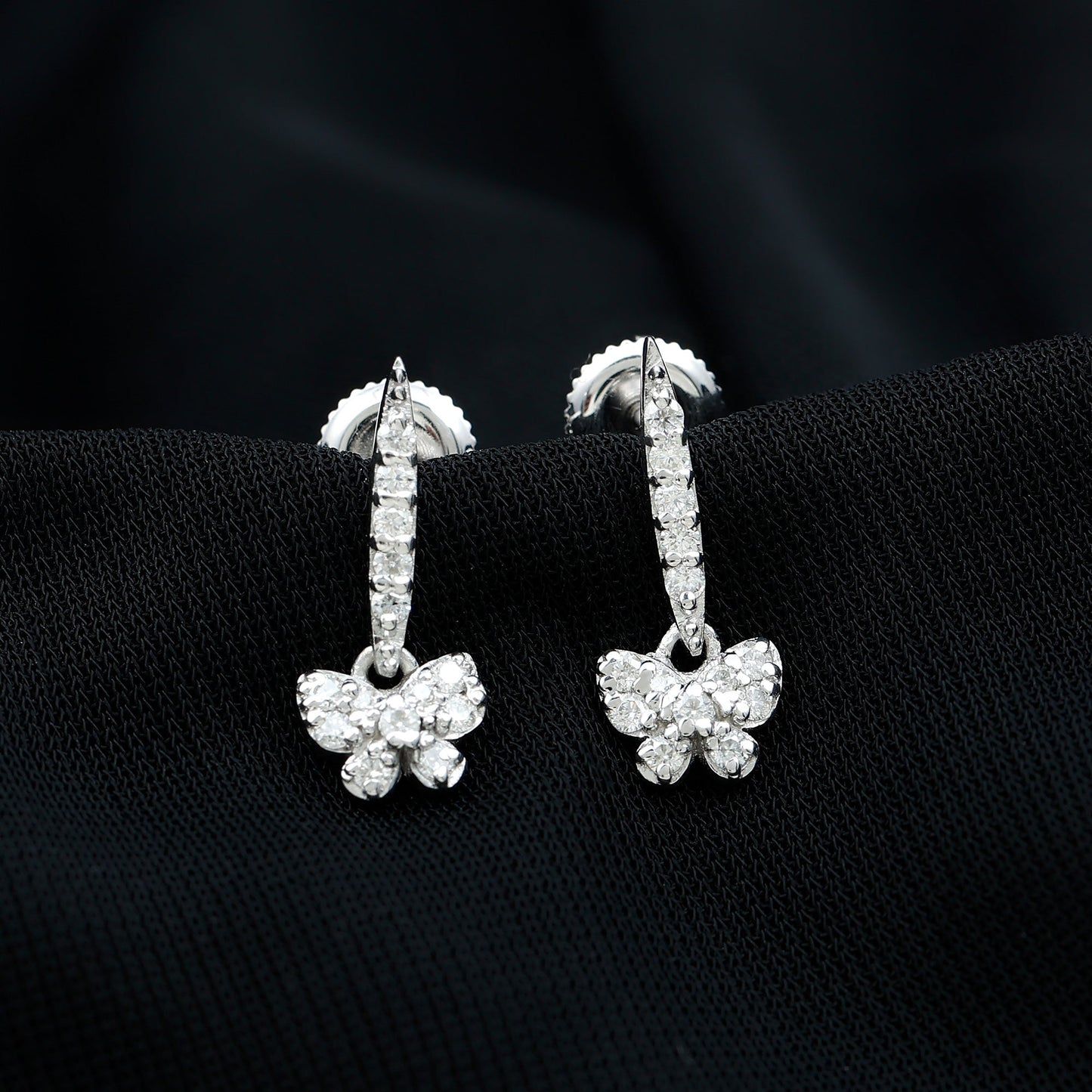 Certified Moissanite Butterfly Drop Earrings for Women