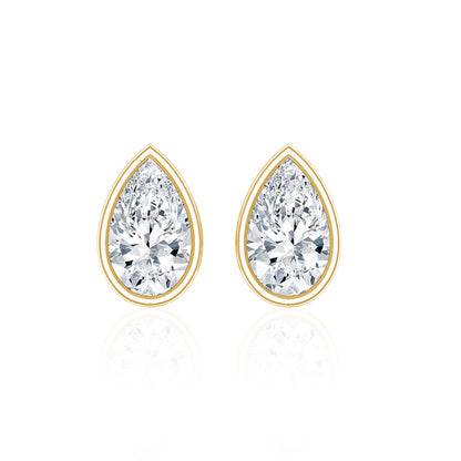 Bezel Set Diamond Tiny Stud Earrings