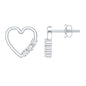 Diamond Heart Shape Stud Earring for Women