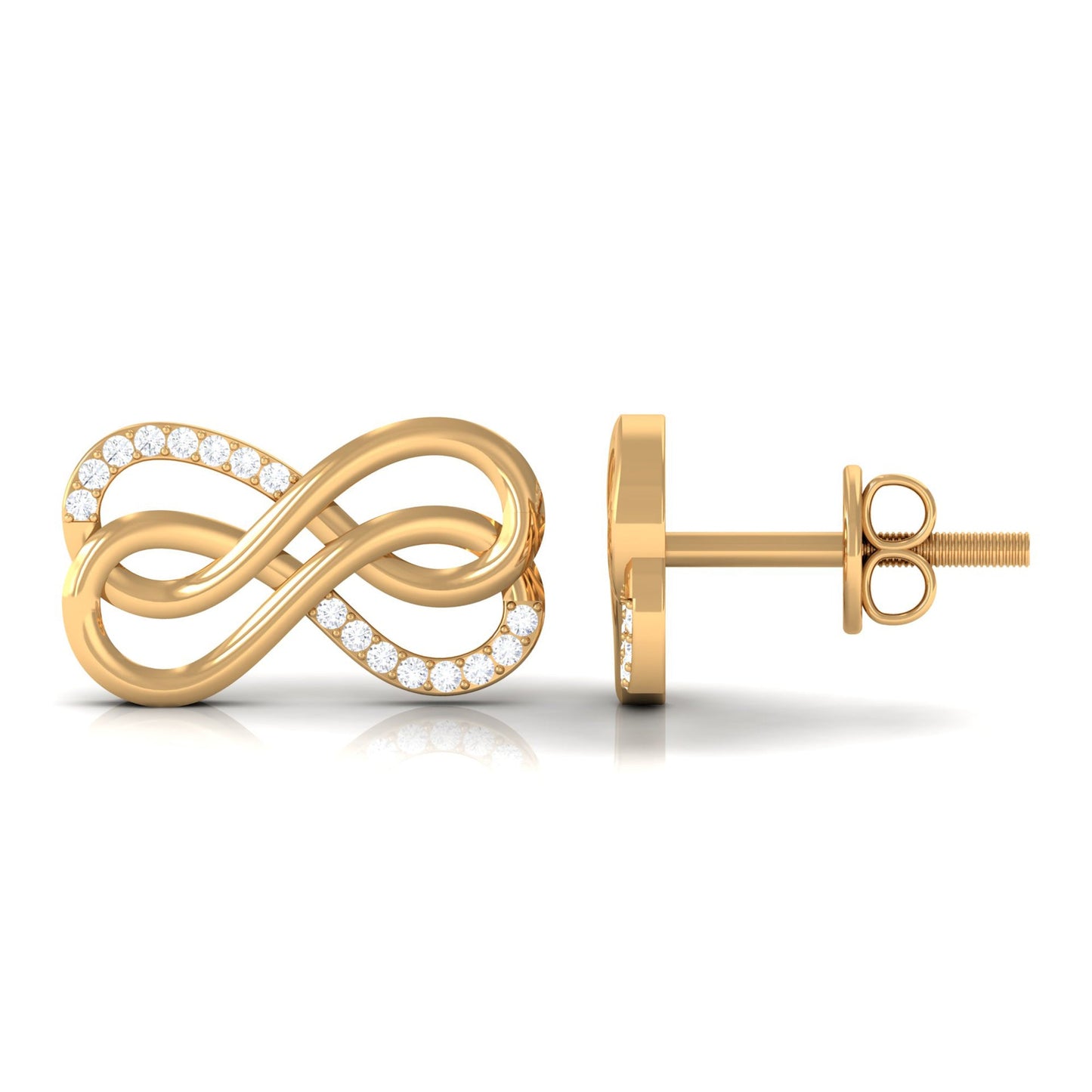 Diamond Twin Infinity Stud Earring
