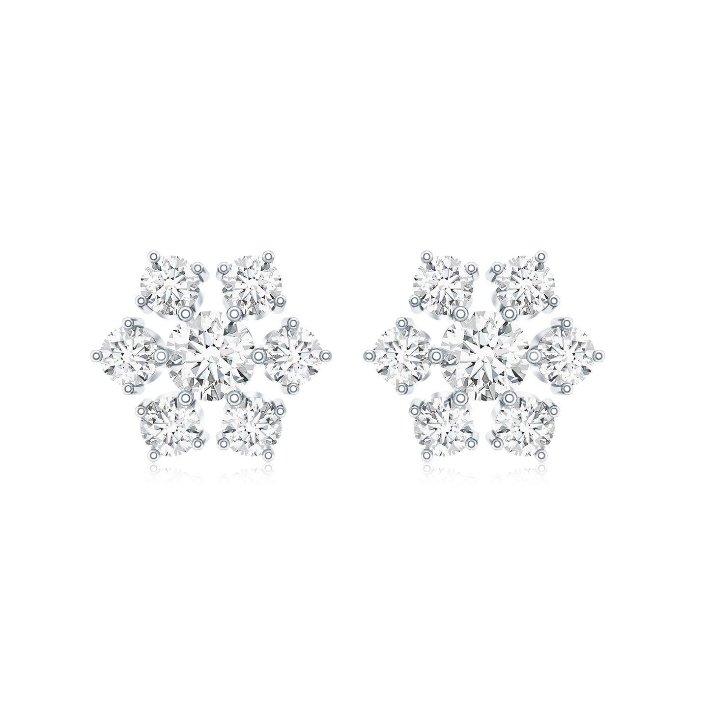 Certified Natural Diamond Cluster Earrings