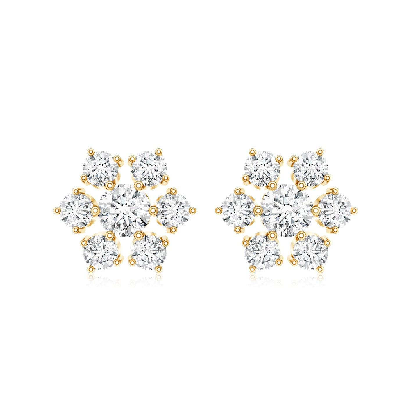 Certified Natural Diamond Cluster Earrings