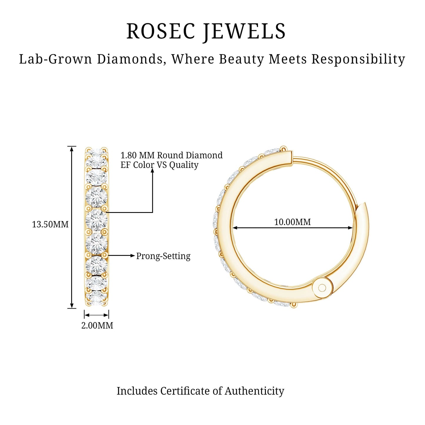 Certified Diamond Small Hoop Earrings
