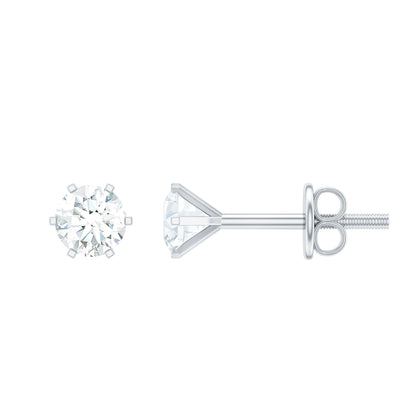 Real Diamond Solitaire Martini Stud Earrings