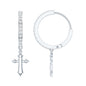 Certified Moissanite Cross Drop Earrings