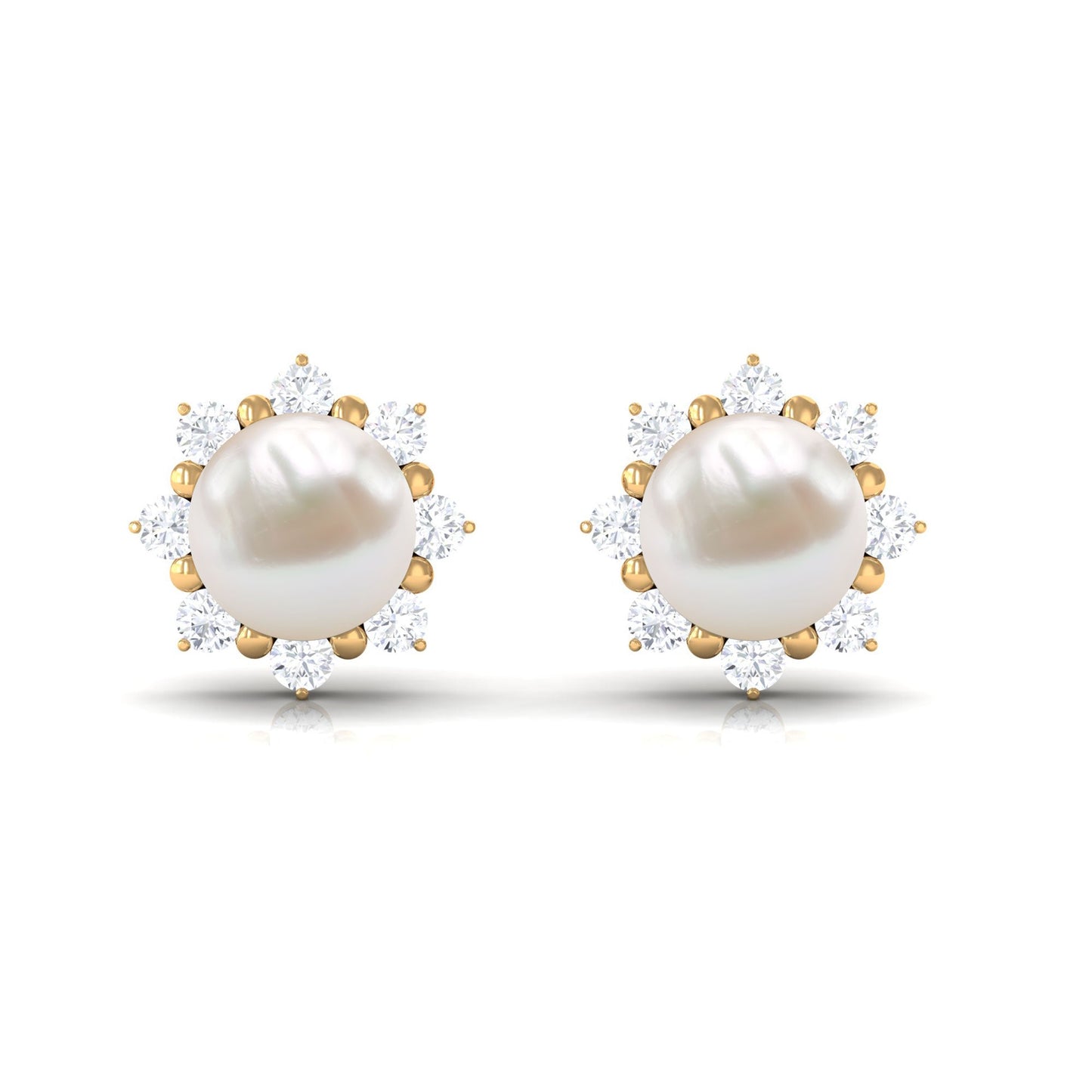Freshwater Cultured Pearl Earrings with Diamond