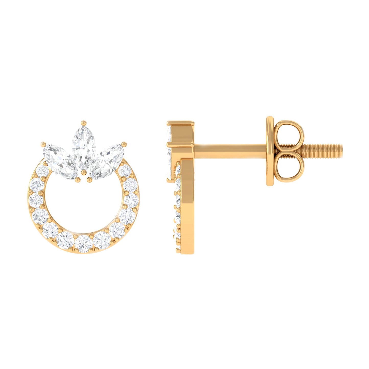 Moissanite Circle Eternity Stud Earrings