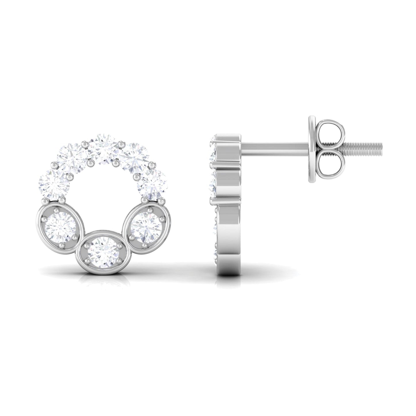 Certified Moissanite Designer Eternity Stud Earrings