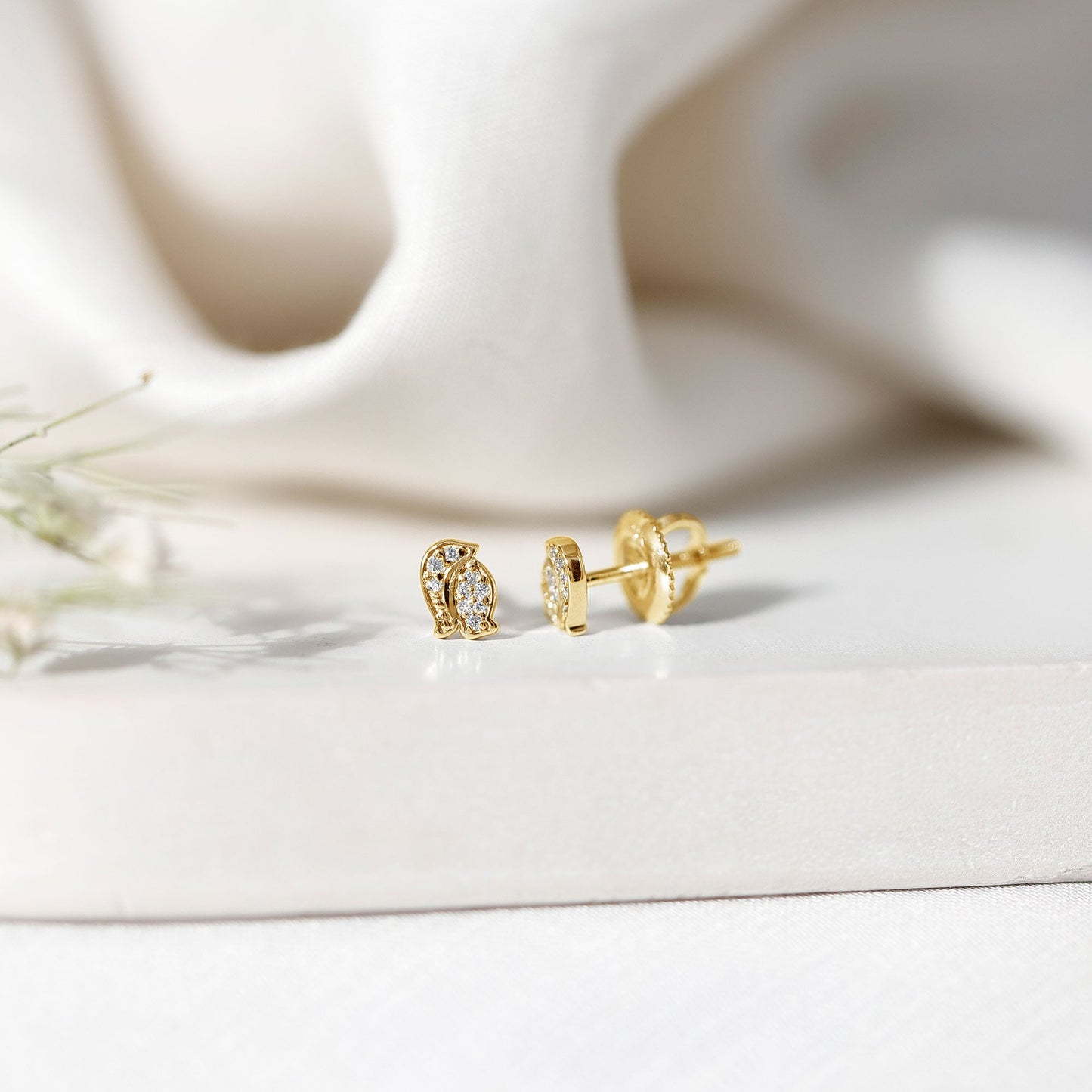 Natural Diamond Christmas Penguin Earrings With Certificate