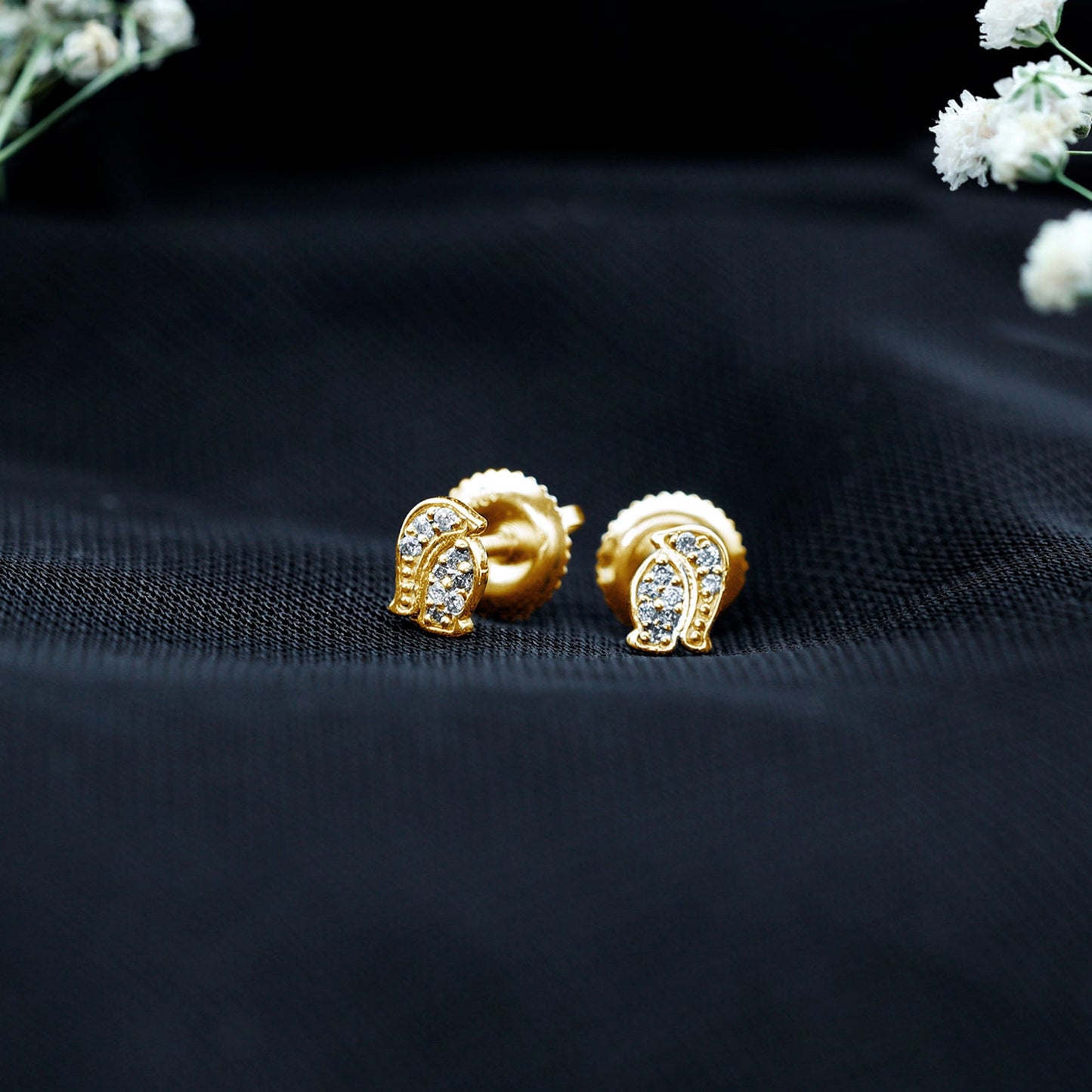Natural Diamond Christmas Penguin Earrings With Certificate