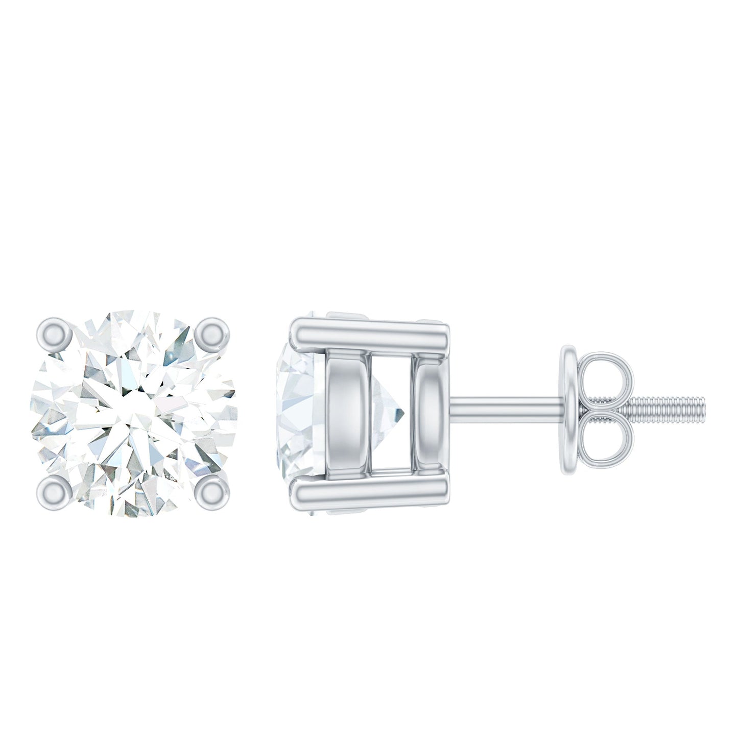 0.5 Carat Certified Lab Grown Diamond 4 Prong Stud Earrings