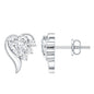 Heart Shape Lab Grown Diamond Minimal Stud Earrings with Screw Back