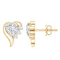 Heart Shape Lab Grown Diamond Minimal Stud Earrings with Screw Back
