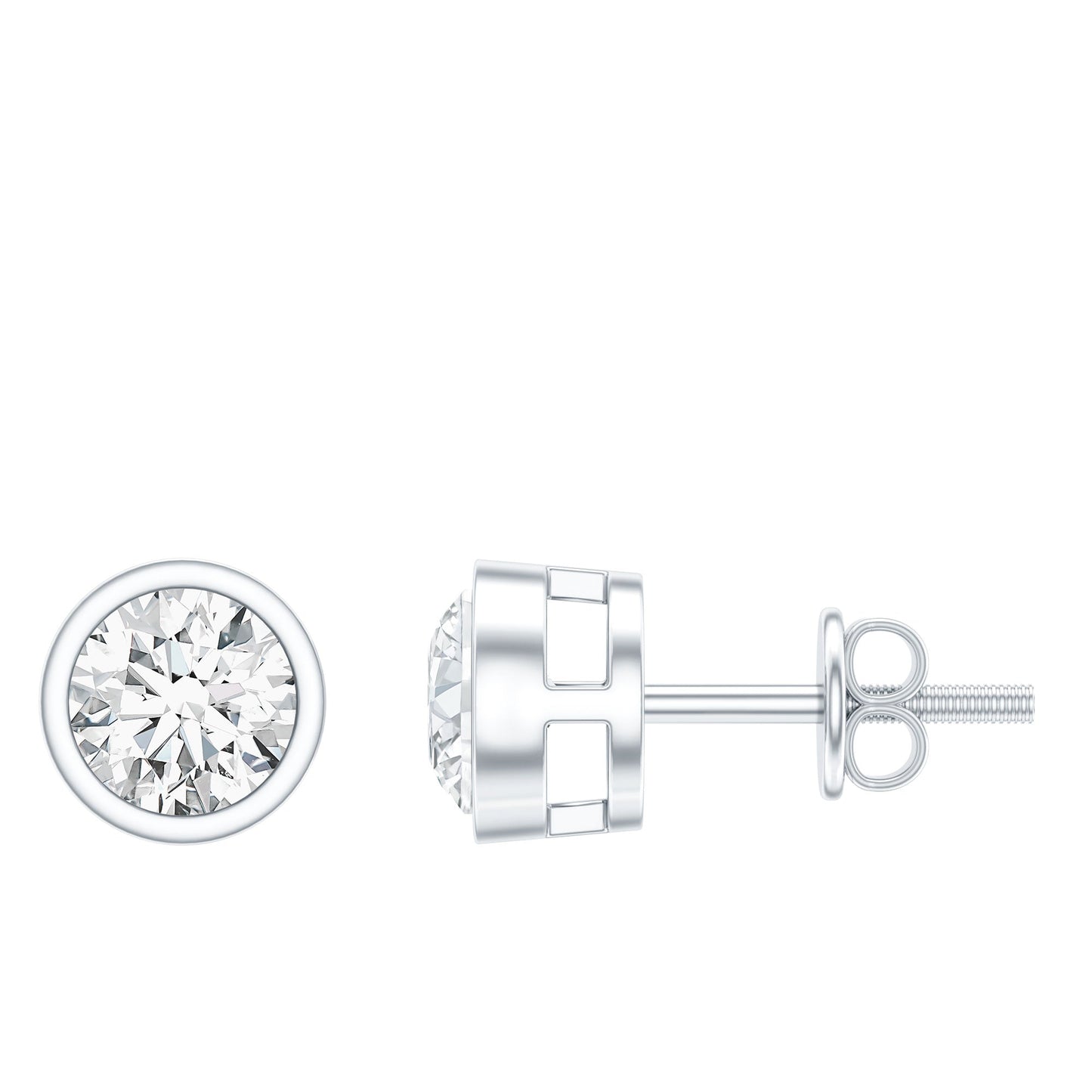 Solitaire Lab Grown Diamond Dainty Stud Earrings