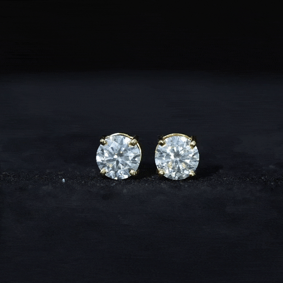 1.9 Carat Moissanite Solitaire Stud Earrings