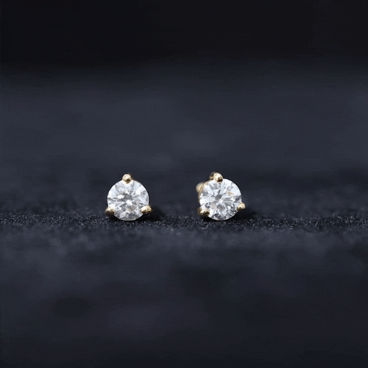 0.63 Carat Round Moissanite Stud Earrings