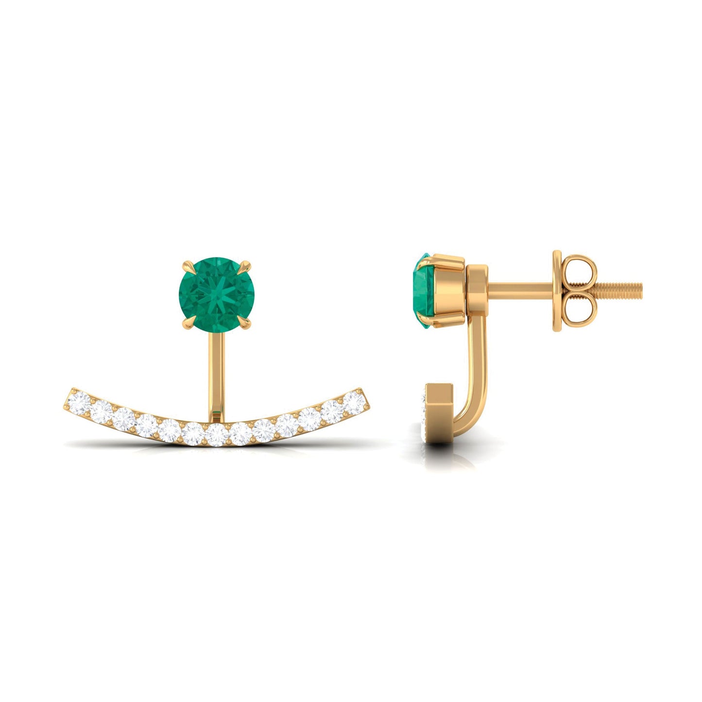0.9 Carat Classic Emerald and Diamond Jacket Earrings