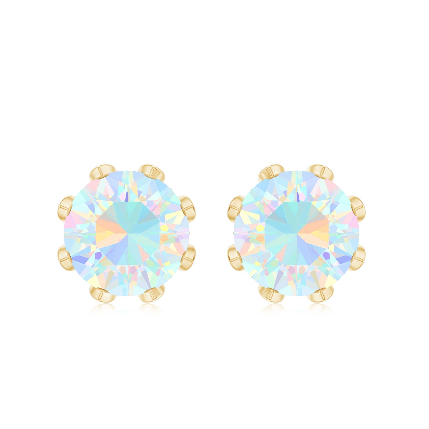 Certified Genuine Ethiopian Opal Flower Earrings with Diamond