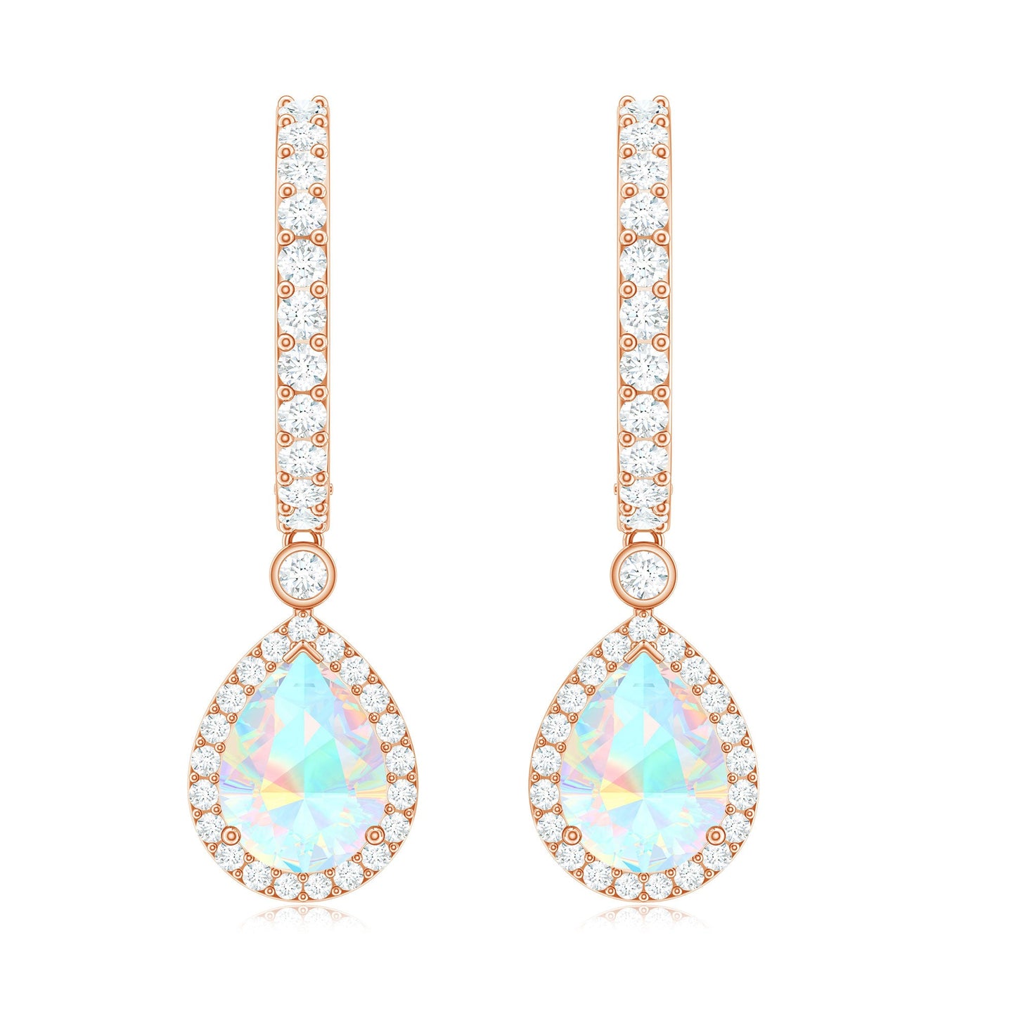 Real 1.4 Carat Ethiopian Opal Teardrop Hoop Earrings with Certificate