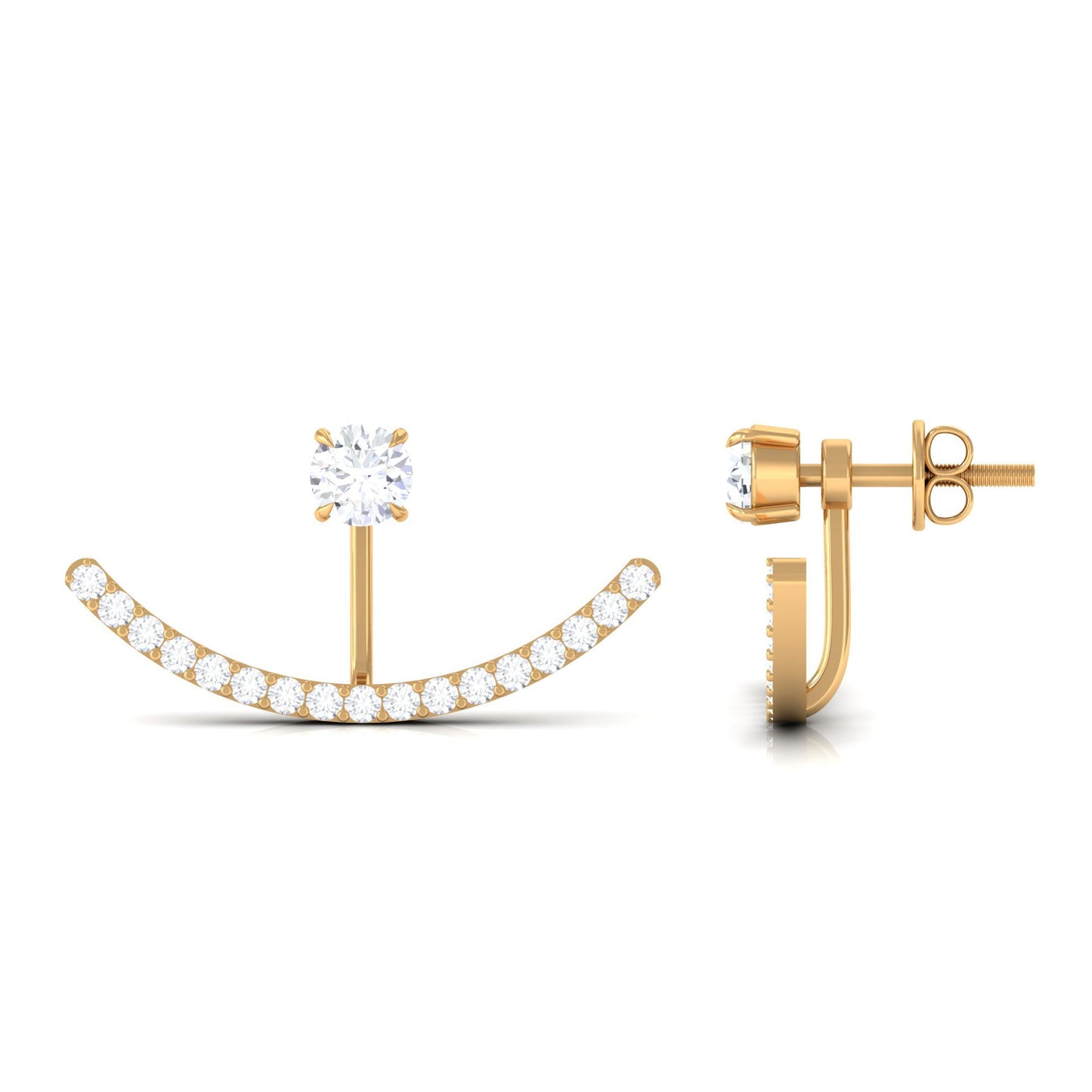 0.5 Carat Natural Diamond Classic Jacket Earrings in Prong Setting