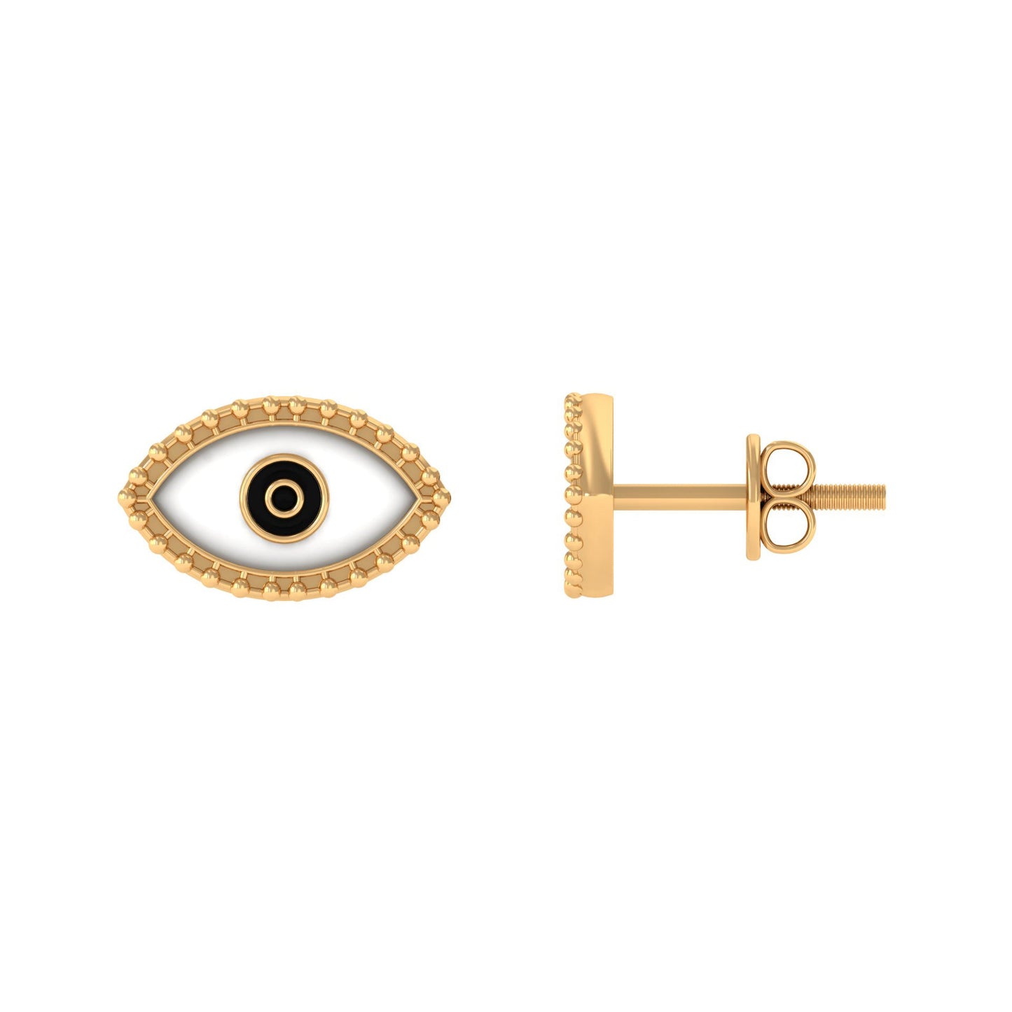 Enamel Evil Eye Stud Earrings for Women