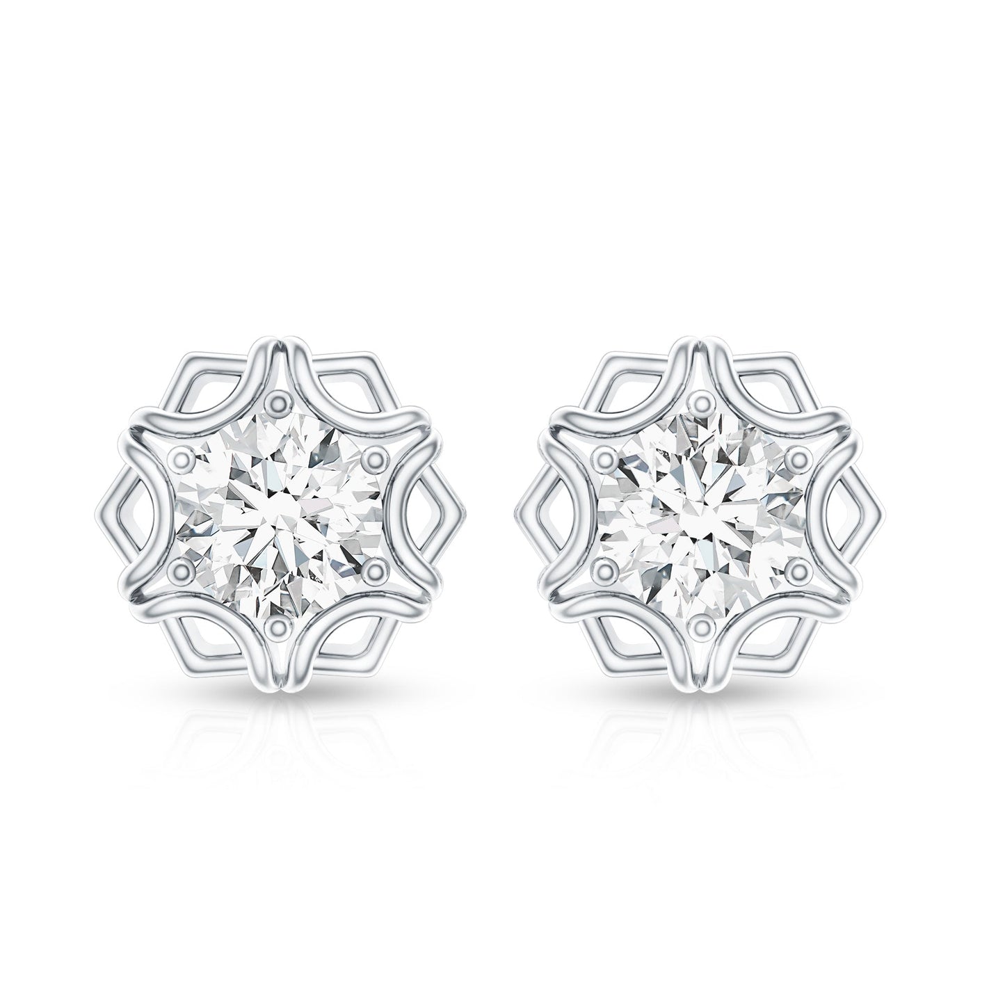 Lab Grown Diamond 1.9 Carat Stud Earrings With Screw Back
